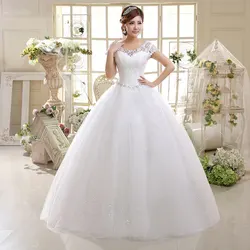 Vestido de novia con bordado y cordones, traje de baile con doble hombro, talla grande