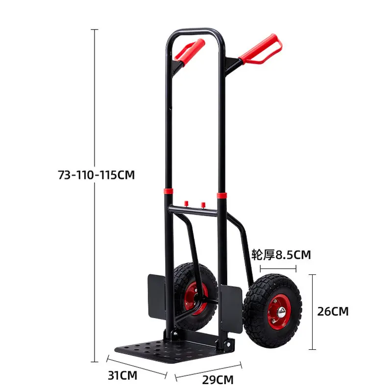 800-Pound Capacity Two-wheeled Hand Truck With 10-Inch Wheels, Foldable Luggage Grocery Cart