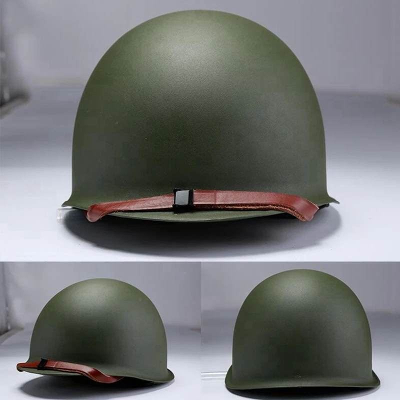 Military Steel M1 Helmet Tactical US Army Replica Protective Helmets WWII WW2 Outdoor CS Paintball Green Steel Helmet