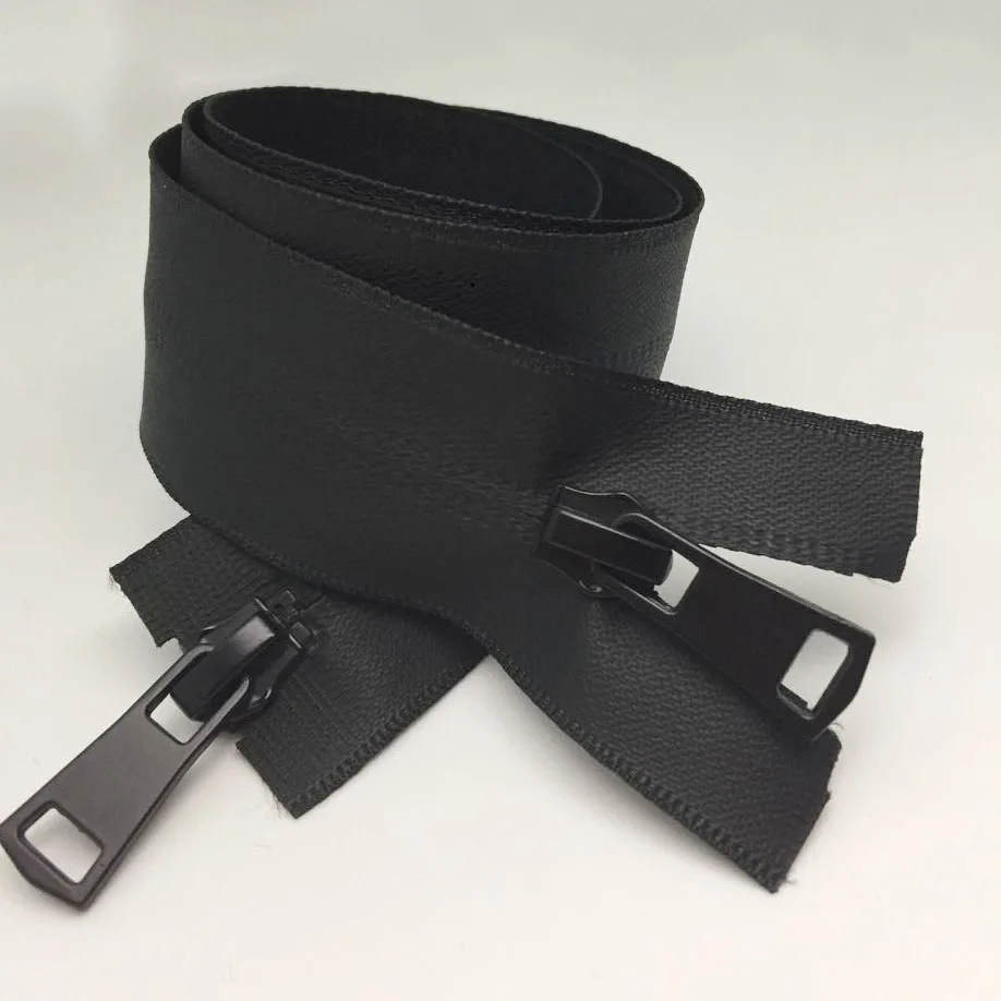20/60/65/70/75/80/90/100/120/150cm 5# double open black&white nylon invisible waterproof zipper for down jackets outdoor jackets