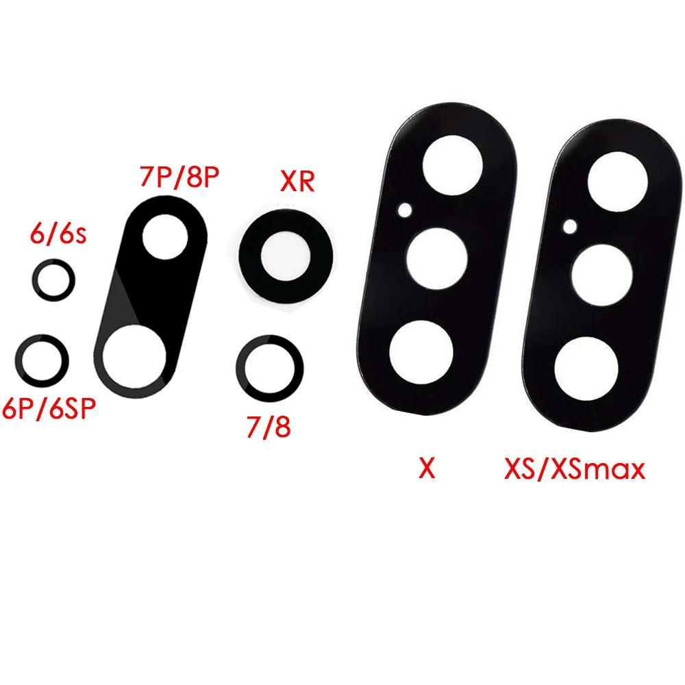 애플 아이폰 X XS 맥스 XR용 후면 유리 교체, 카메라 렌즈 부품, 3m 접착제