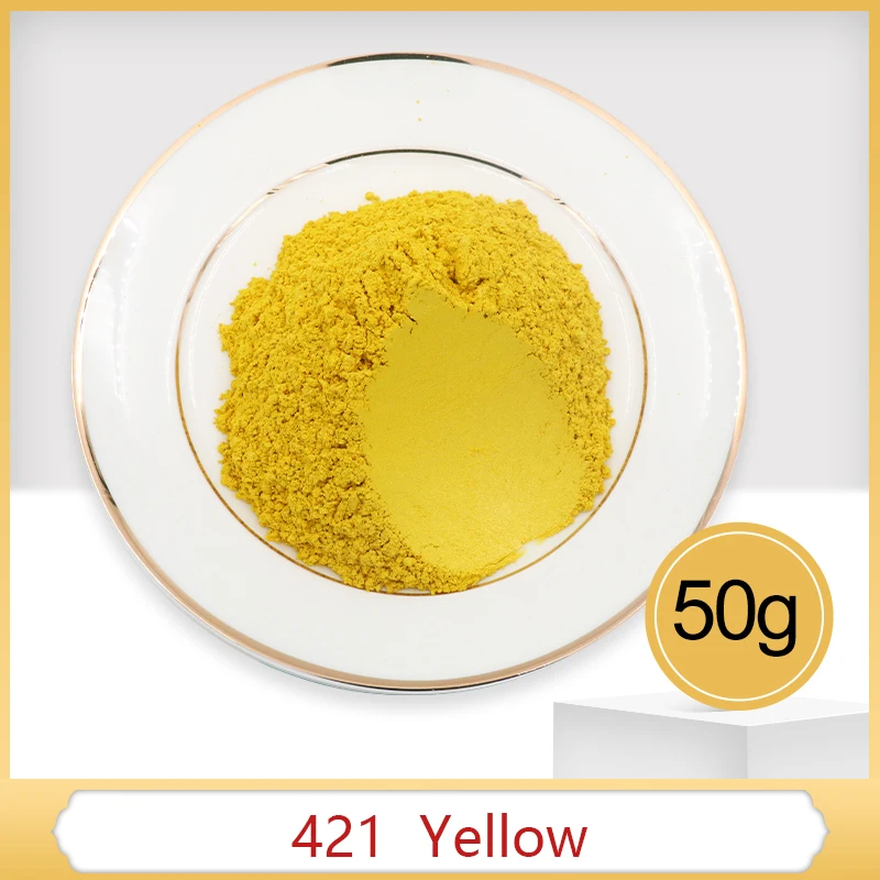 Yellow Pearl Powder Pigment Mineral Mica Powder Dye Colorant for Soap Automotive Art Crafts 50g Type