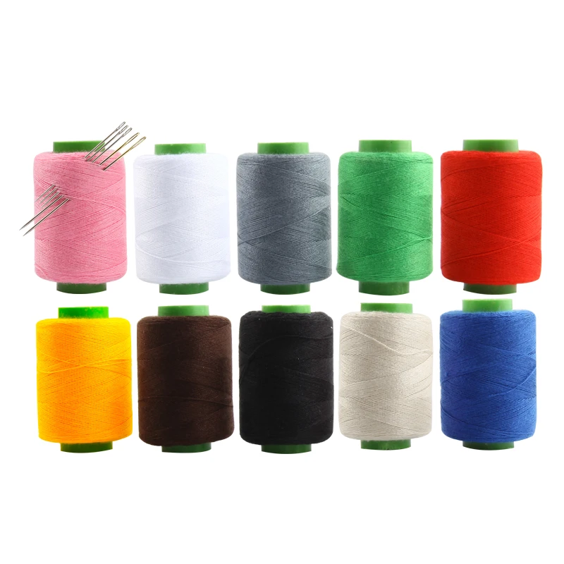 1/Roll Multicolor Hand Sewing threads Machine Embroidery Thread High Tenacity Polyester Craft Patch Steering-wheel Sewing Supp