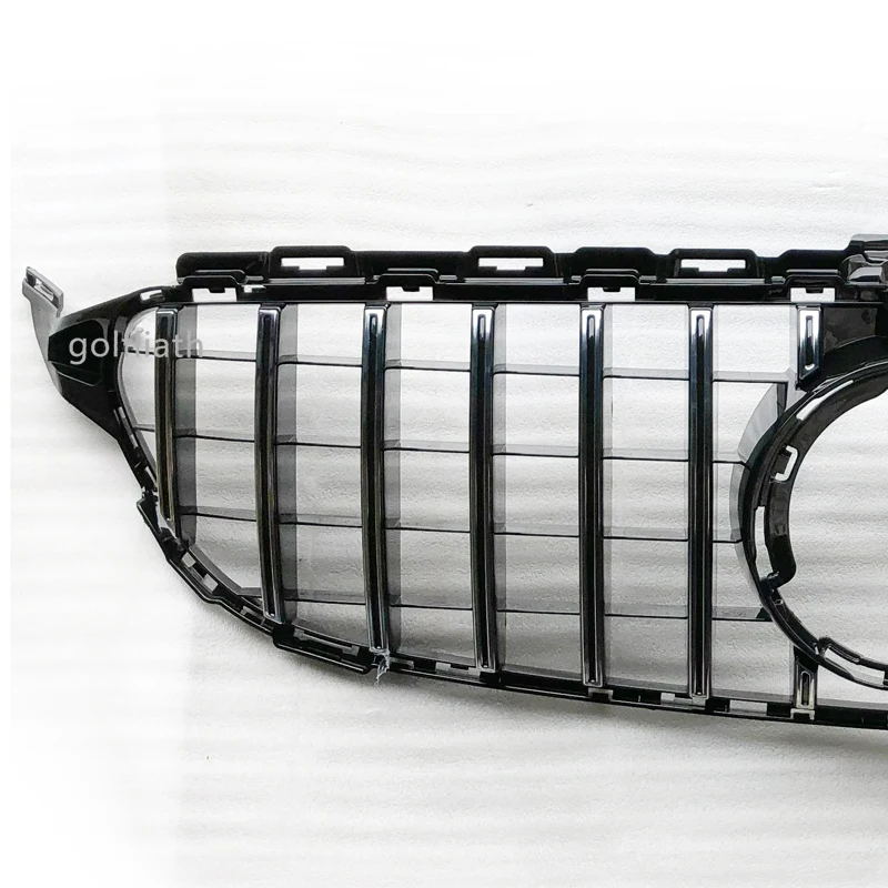 For new C Class W205 GT R ABS Front Bumper Mesh Grill Grille shiny black For mercedes C180 C200 C260 C300 Sports 2019