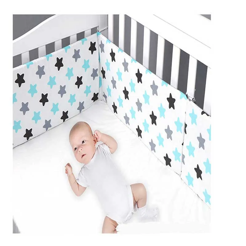 130*30CM Druck Baby Bett Stoßstange Doppel-konfrontiert Abnehmbare Neugeborenen Krippe Um Kinderbett Beschützer Kinder Zimmer Dekor neugeborene Bett Zaun