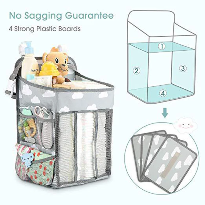 Baby Bed Hanging Bag Organizer For Newborn Kids Crib Diaper Storage Bag Portable Baby Care Organizer Infant Bedding Nursing Bags