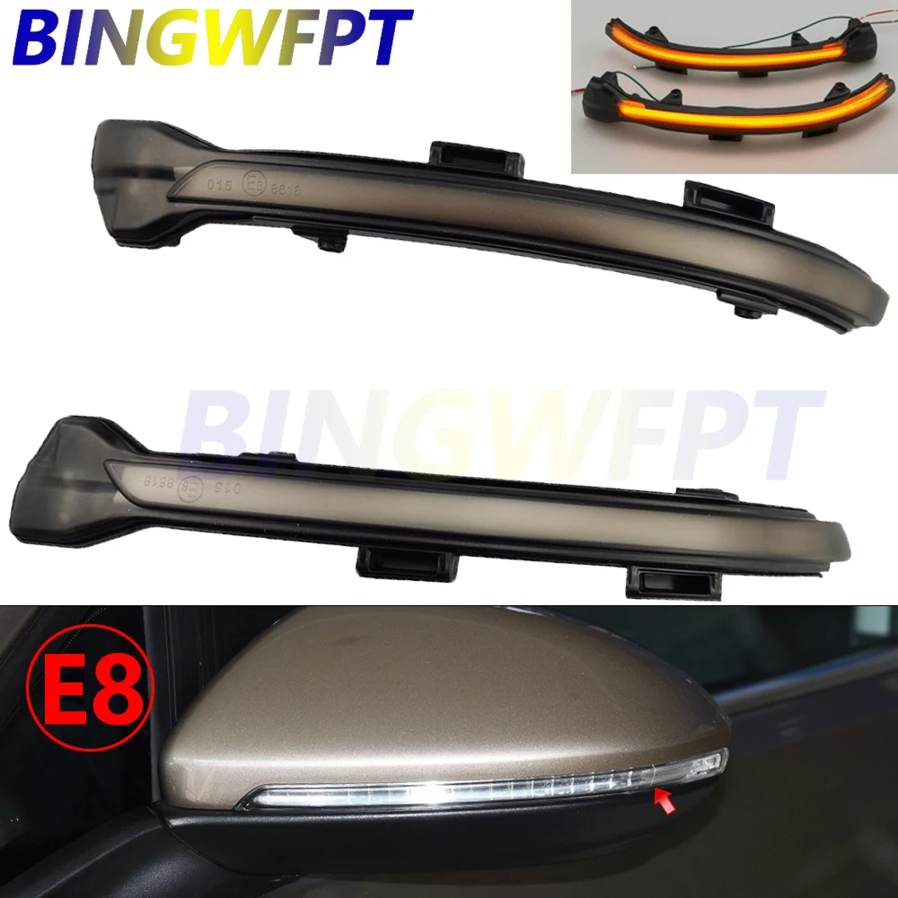 2PCS LED Dynamic Turn Signal Light Side Mirror Sequential Blinker For VW Golf 7 / 7 G-T-I / 7 R 2012-2018