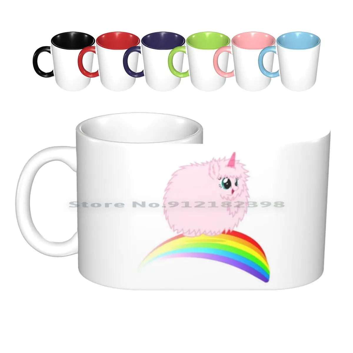 Pfudor Ceramic Mugs Coffee Cups Milk Tea Mug Fluffle Puff Mlp Fim Pink Fluffy Unicorn Dancing On Rainbow Creative Trending