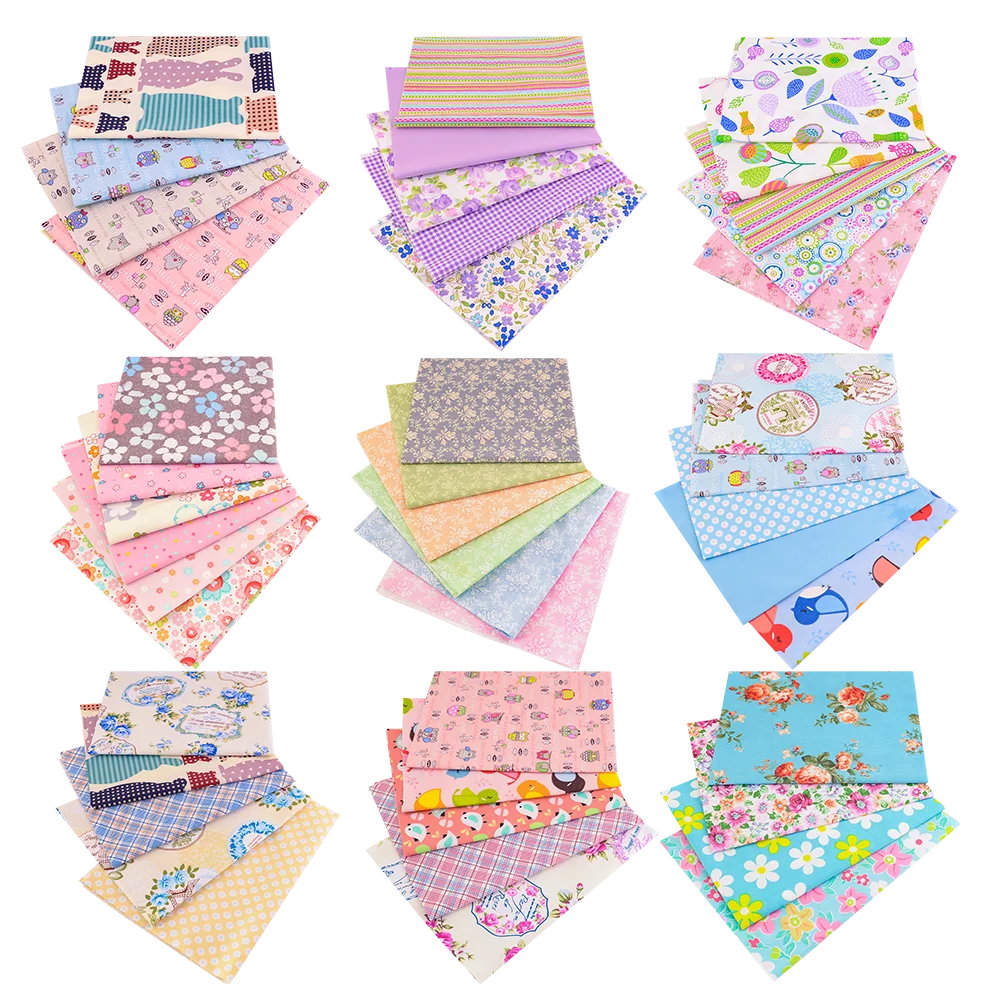 

Cotton Craft Fabric Bundle Square Patchwork DIY Sewing Scrapbooking Quilting Dot Pattern20*20/40*50/45*45cm 4/5/6/20/25 PCS/Pack