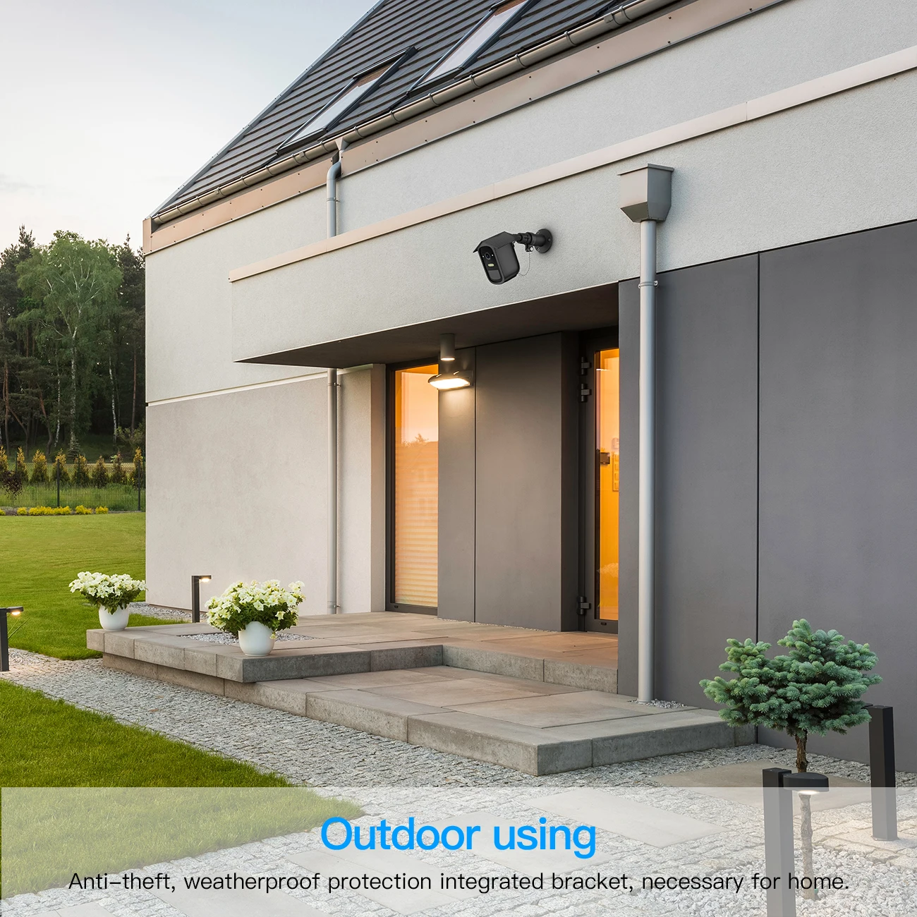 Anti-theft Wall Mount Holder for Eufy 2C Camera with Waterproof Protective Cover Case and Anti-theft Chain