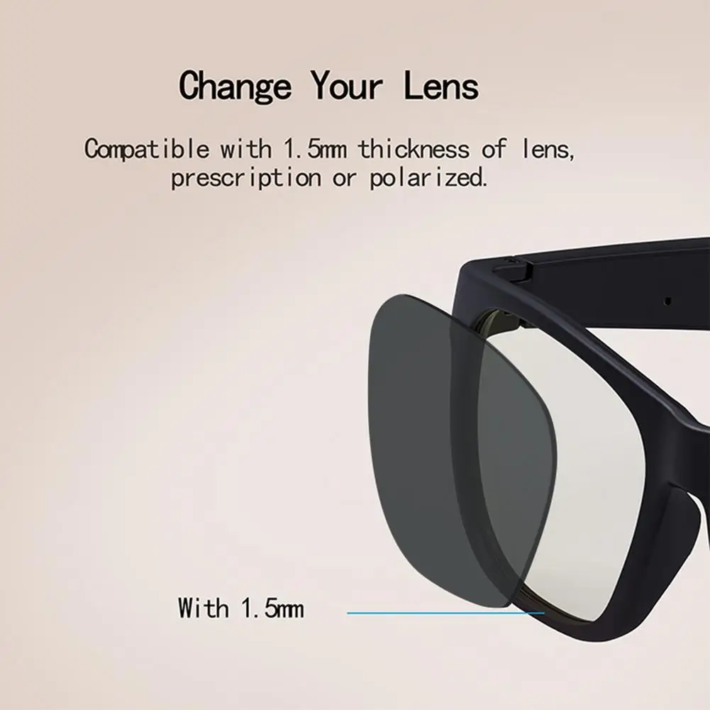 Bluetooth 5.0 Polarized Smart Glasses Sports Headphone Sunglasses Headset Earphone Speakers Semi-Open Driving Sun Glass