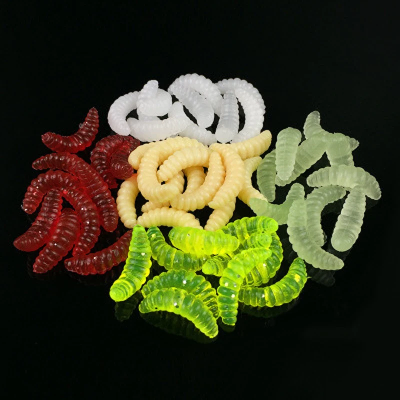 POETRYYI przynęty miękkie przynęty przynęty zapach robaki Glow krewetki Tackle miękkie przynęty realistyczne Fishy zapach przynęty 2cm 0.3g 10 sztuk/partia
