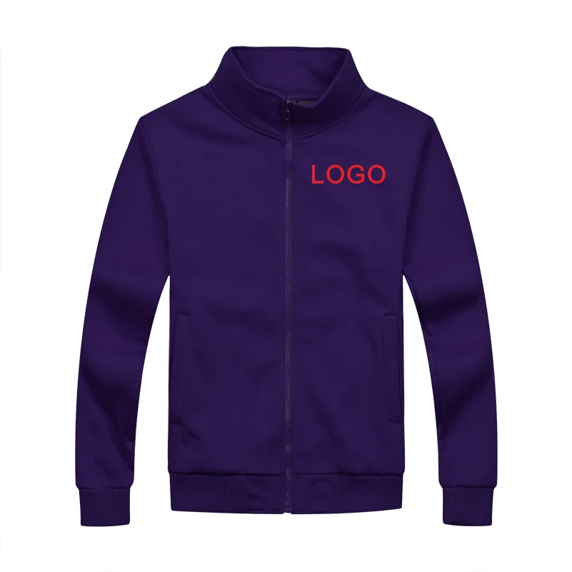 YOTEE2021 autumn and winter casual high quality stand-up collar zipper jacket custom logo embroidery men and women tops