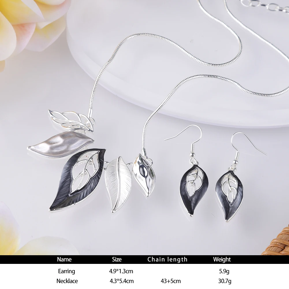 MeiceM 2021 Silver Color Choker Women\'s Charming Colorful Leaf Chain Necklaces for Women Wholesale Enamel Collares Party Gifts