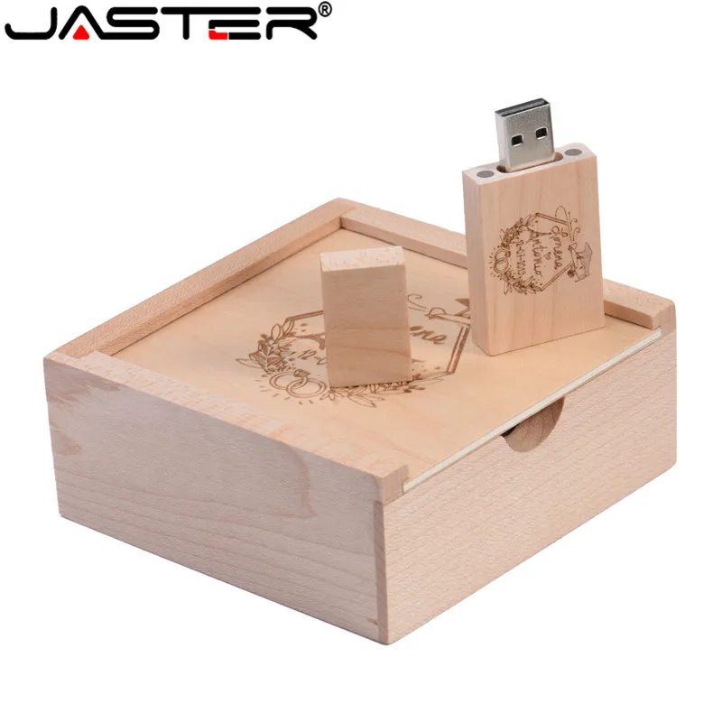 Jester Universal USB2.0 Kayu Maple dan Hu Kayu 10.5X10.5 Kotak Besar Blok W004 USB Drive Cinta USB Flash Drive Hadiah Kecil 16GB 32G