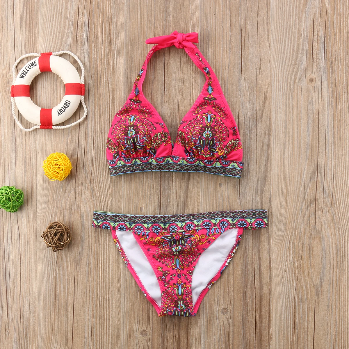 W stylu Boho w kwiaty Bikini z nadrukiem zestaw kobiet strój kąpielowy push up bandaż pływanie etniczne kostium kąpielowy stroje kąpielowe Monokini kostiumy kąpielowe