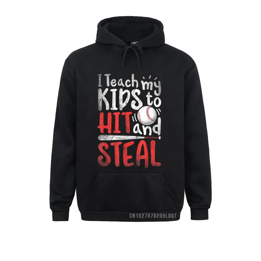 

2021 Popular Men/Women's Sweatshirts Long Sleeve Hoodies Clothes I Teach My Kids To Hit And Steal Mom Dad Baseball