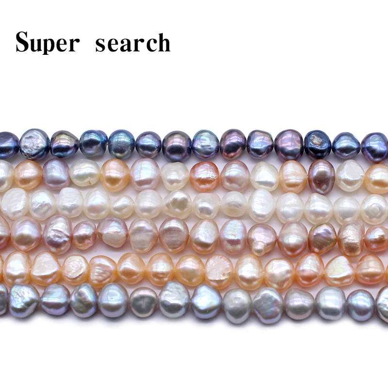 

High Quality 100% Natural Freshwater Cultured White Pearl Transversely Perforated Loose Beads 36 cm Strand For Jewelry Making