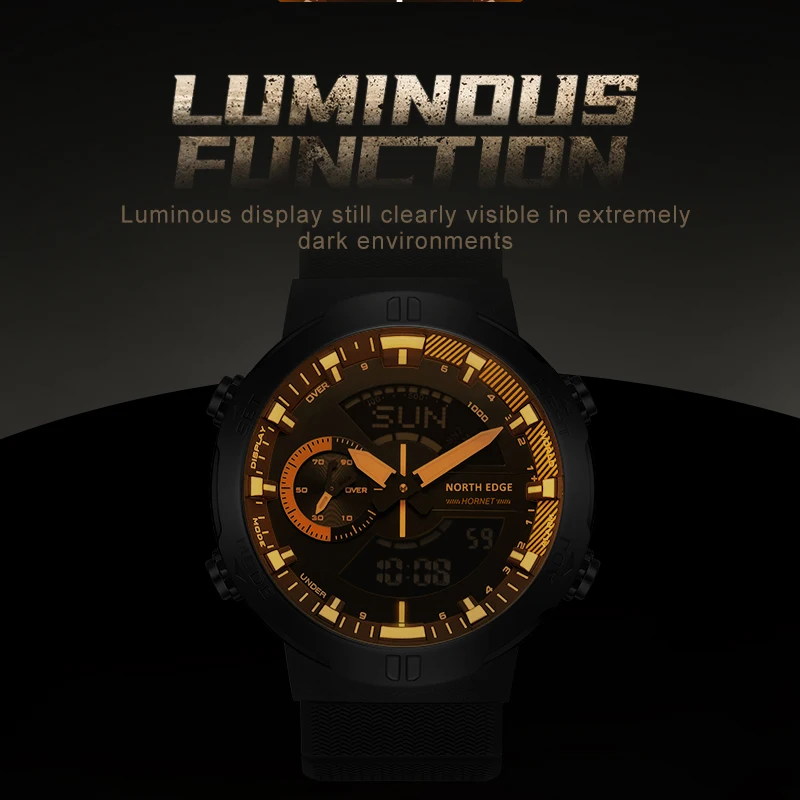 NORTH EDGE 2022 HORNET orologio digitale da uomo in esecuzione orologi sportivi da ciclismo impermeabile 50M World Time Speed Illuminator orologio