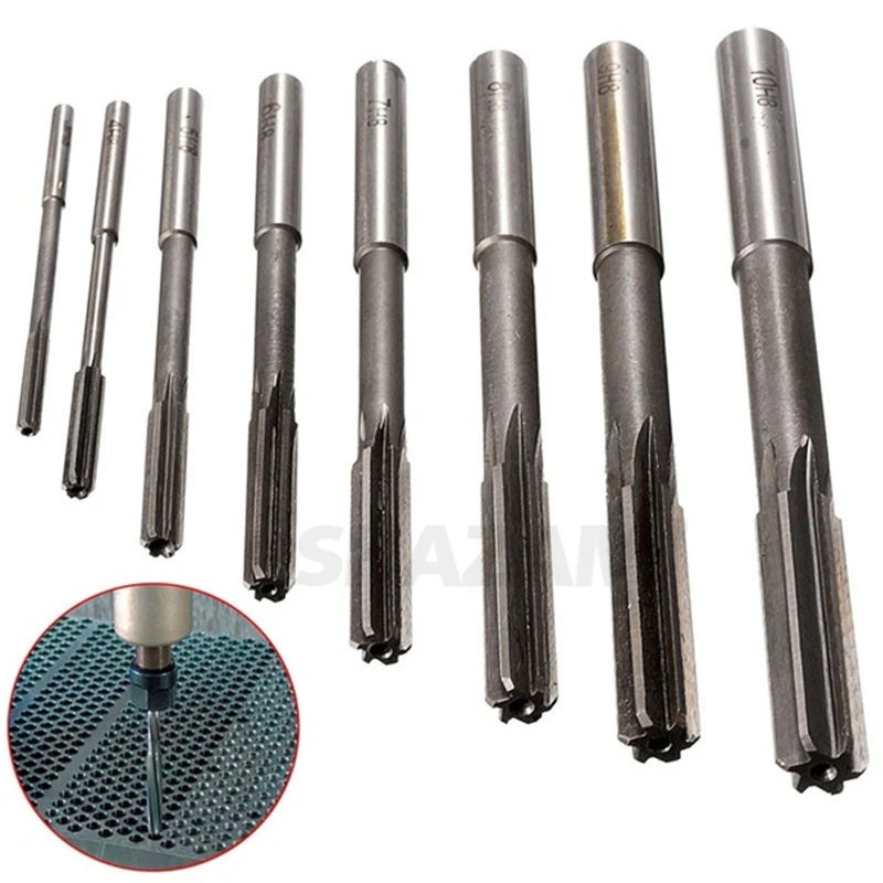 Straight Shank D4 HSS Reamer Chucking Engineering Milling Cutter Tool 3mm/4mm/5mm/6mm/8mm/10mm/12mm/14m 6 Flutes HSS