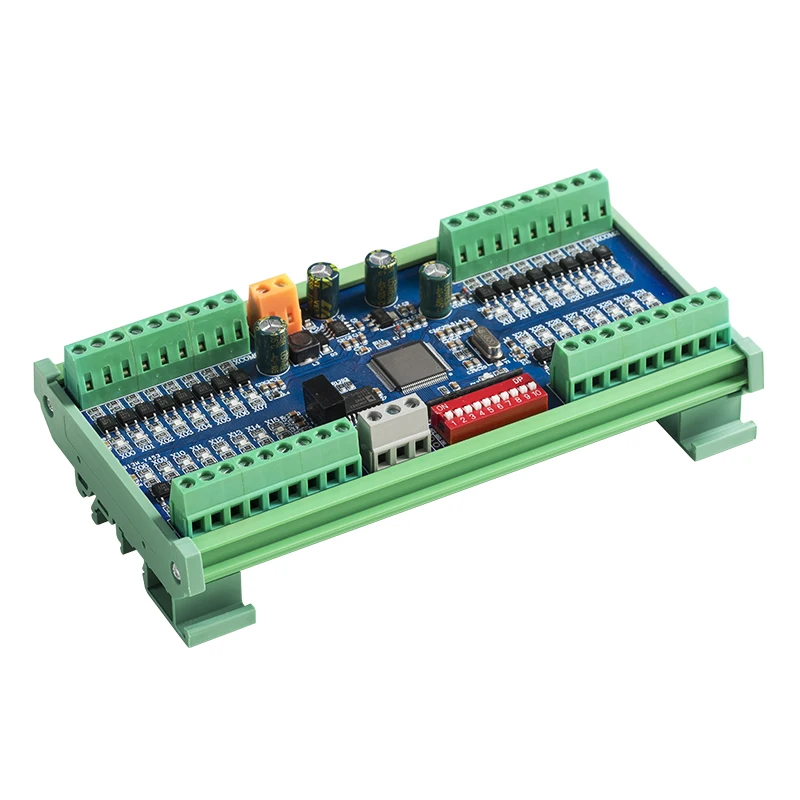 Huaqingjun 32-Kanaals RS485 Input Module Digitale Data-acquisitie 24VDC Met Verlichting Modbus Rtu Communicatie Board Voor Plc