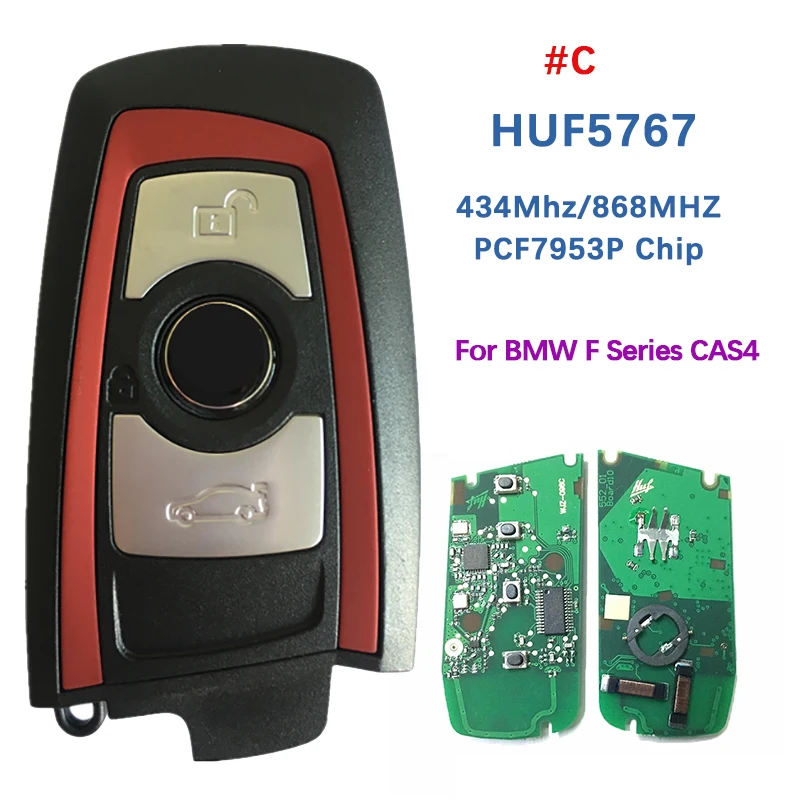 CN006099 Aftermarket Colored 3 Button Key For BMW F Series CAS4  Smart  HUF5767 HITAG PRO PCF7953P Chip 434/868MHz Keyless Go