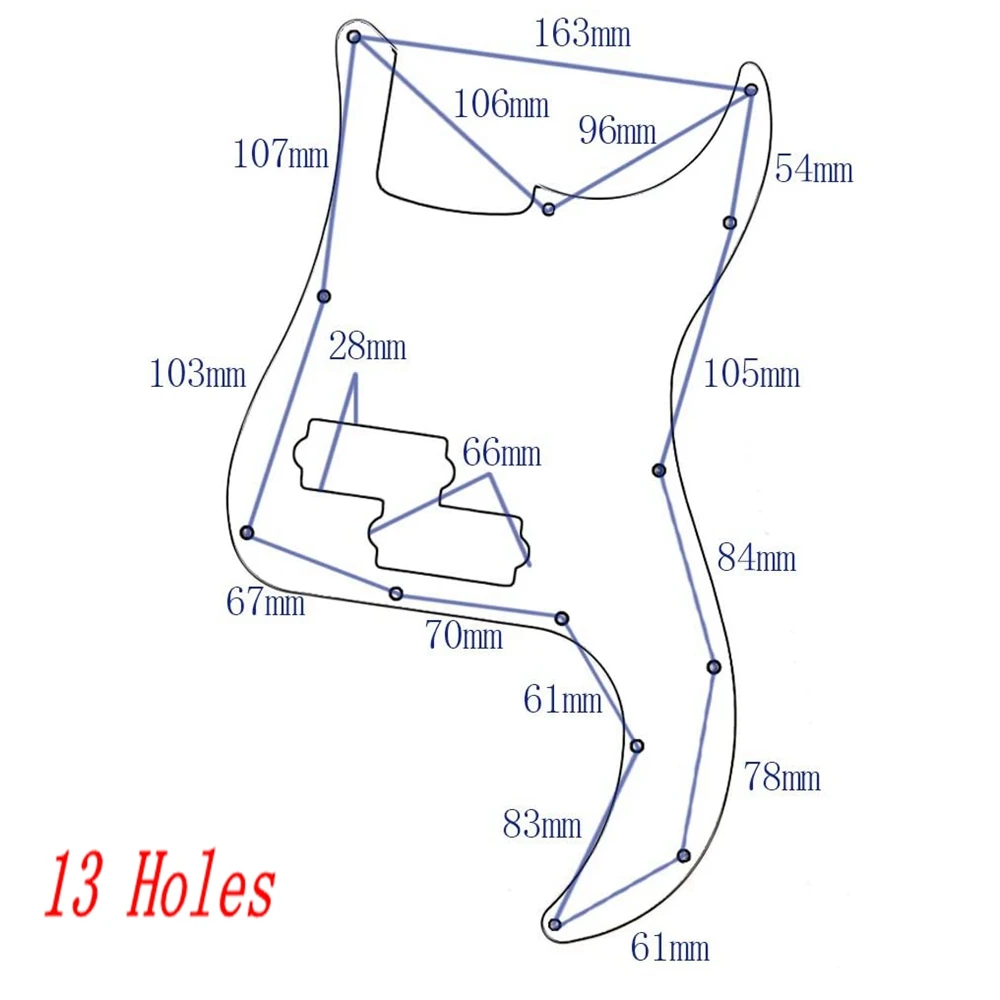 1pcs Guitar 3 Ply Pickguard PVC Electric Guitar Pickguard Scratch Plate For Precision Bass PB Bass Guitar Part 9/11/13 Holes