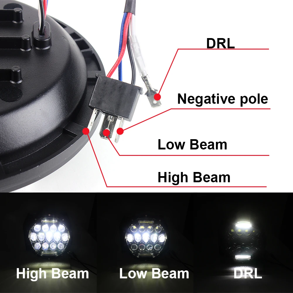 7 بوصة Led السيارات العلوي دراجة نارية LED المصباح DRL عيون الملاك ل هارلي هوندا ياماها جيب لادا نيفا الحضرية سيارة H4 كشافات