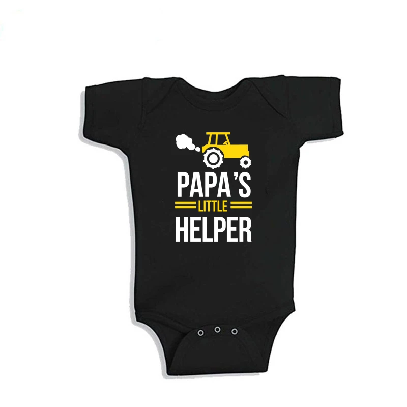 Papa and Papa\'s Little Helper Matching Father and Son T-shirts Summer Short Sleeve Dad Boys Clothes Matching Family Look Outfit