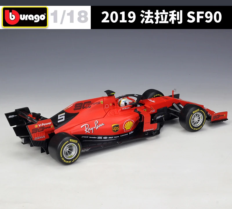 Bburago Diecast 1:18 Scale Model Car 2019 Metal Ferrari F1 Formulaa 1 Racing Car Formule One SF71H&90 Alloy Toy Car Collection