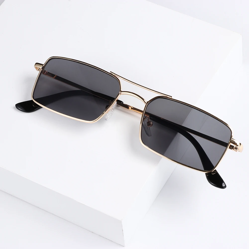 Classic Retro Rectangle Sunglasses for Women and Men Vintage Steampunk Metal Frame UV400 Lens Sun Glasses For Outdoor Sports