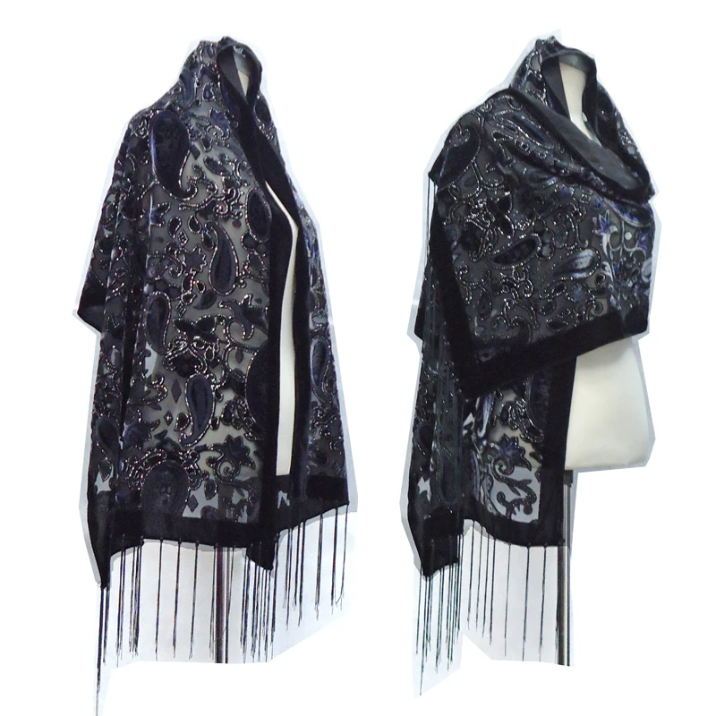 2020 Winter Women Scarf Fashion Soft Velvet Tassel Scarves For Lady Glitter Pashmina Shawls Wrap Female Best Gift