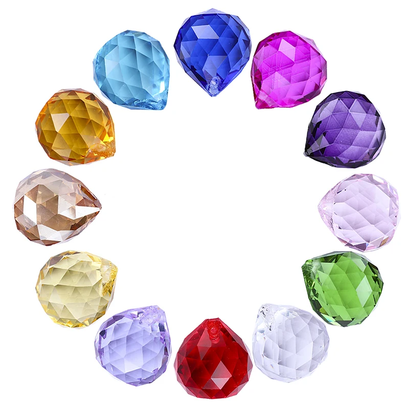 40mm 1 Piece Red/Lilac/Topaz All Colors Crystals Glass Ball For Chandeliers Shinning Prism Suncatcher For Sale