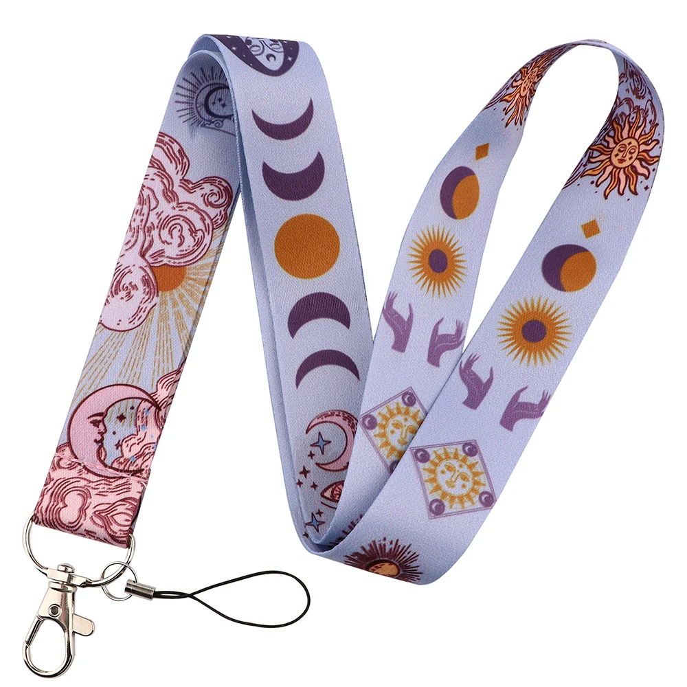 YL1144 Sun And Moon Key Lanyard Car Keychain Badge Holder Personalise Office ID Card Pass Gym Mobile Phone Accessories Gifts