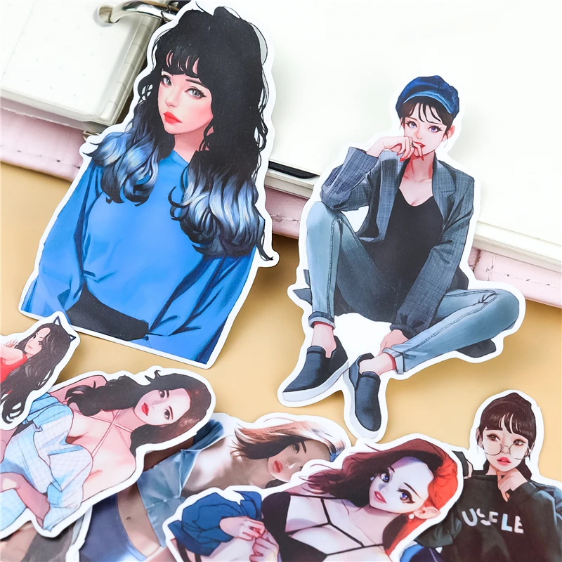 Stickers 20PCS Cute Anime Girl Team Hand Account Stickers Refrigerator Suitcase Skateboard Mobile Phone Stickers Diy Waterproof