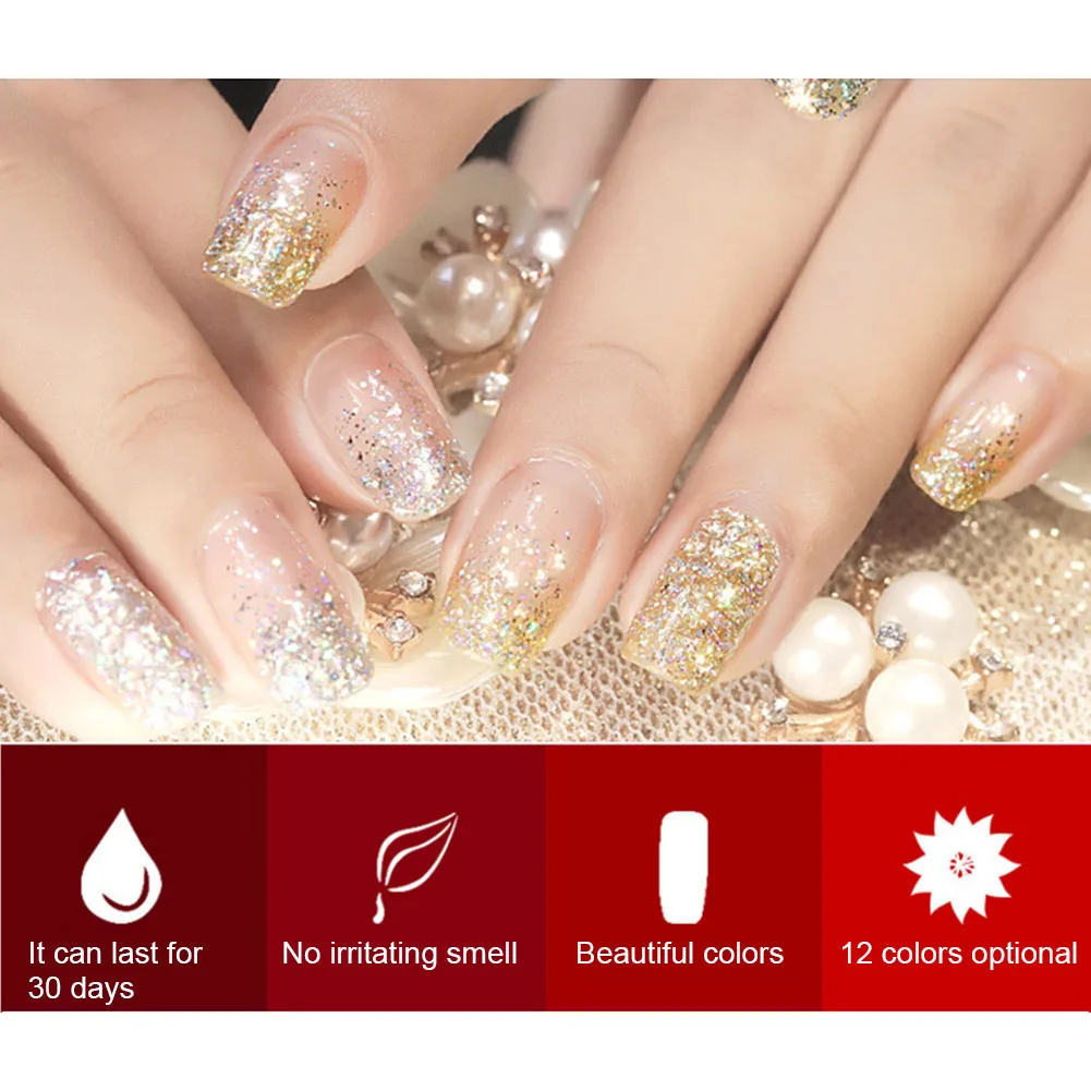 Shining Glitter UV Gel เล็บโปแลนด์เจลแต่งเล็บ DIY Nail Art เจล Lacquer Dropshipping Гель Лак Для Ногтей Гель Лак