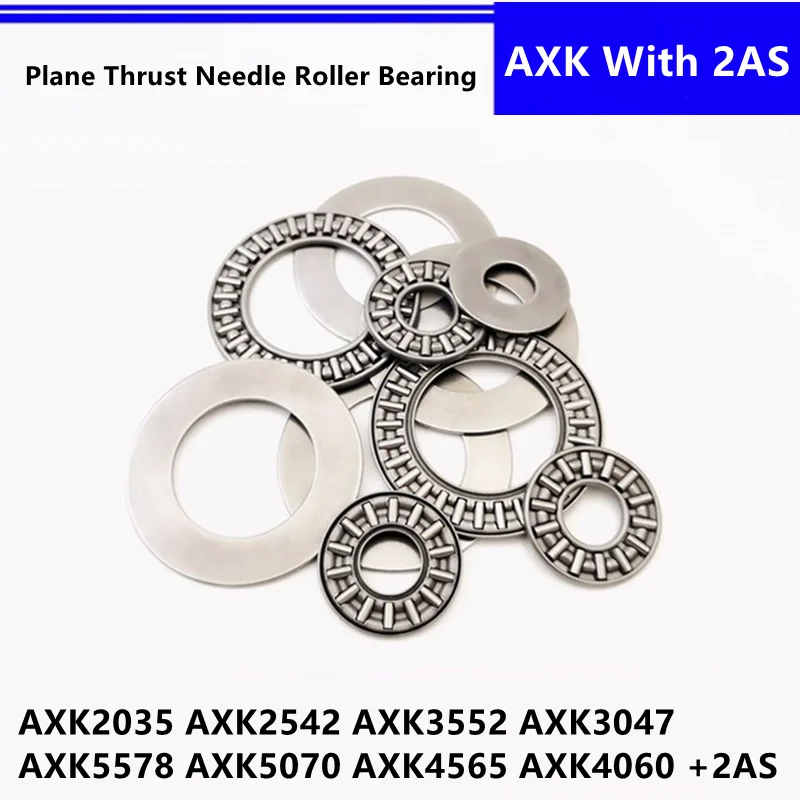 

20sets Plane Thrust Needle Roller Bearing With Washe AXK2035 AXK2542 AXK3552 AXK3047 AXK5578 AXK5070 AXK4565 AXK4060 +2AS