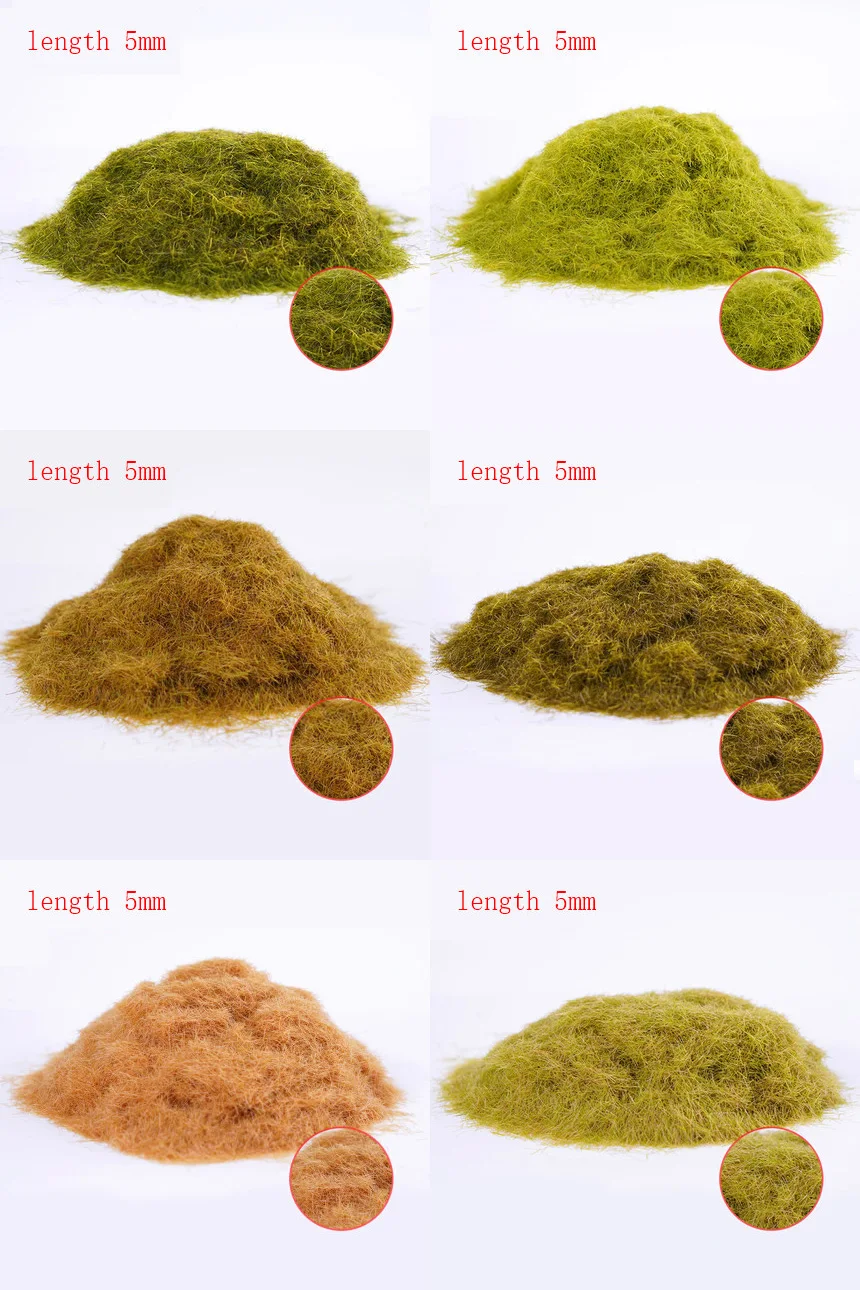 30g Miniature Scene Model Materia Turf Flock Lawn Nylon Grass Powder STATIC GRASS 3MM/ 5MM 8/MM Modeling Hobby Craft Accessory