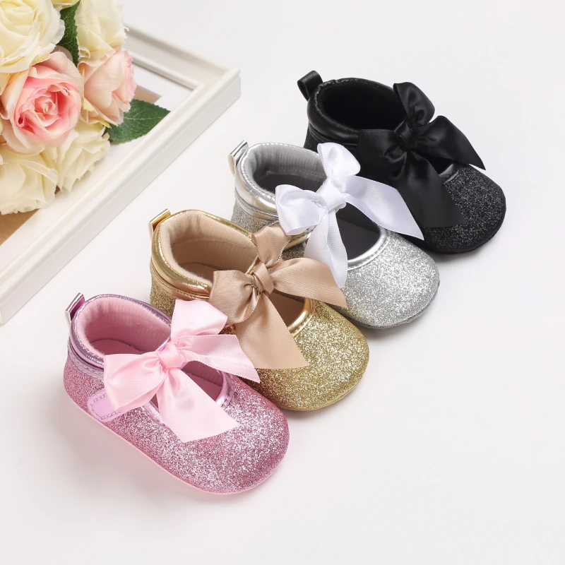 Newborn Baby Girls Shoes PU Leather Buckle First Walkers Big Bow Summer Princess Shoes Party Wedding Baby Girl Shoes