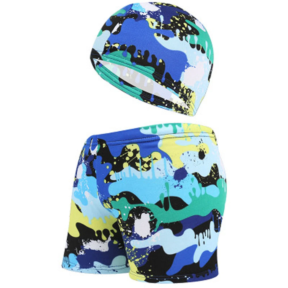 Boy Swimwear Pants ages 0 to 12 Baby Boy Kid Child Swimsuit With Cap Summer Swim Shorts Cartoon Printed Girls Swimming Trunks