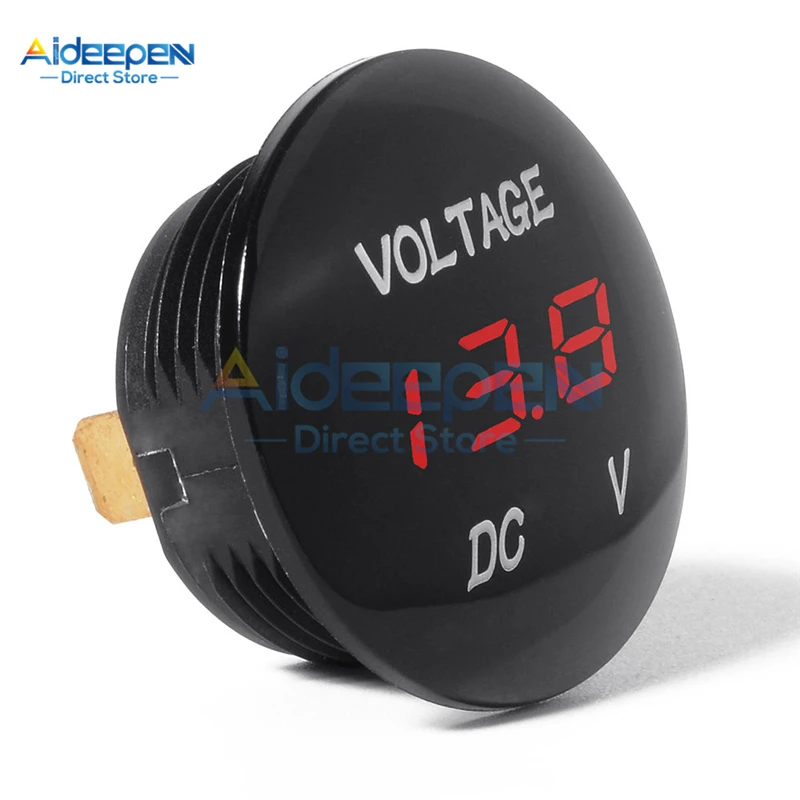 DC 5V-48V Waterproof LED Display Digital Voltmeter Car Motorcycle Voltage Meter Voltage Tester For Auto Battery 12V 24V 36V