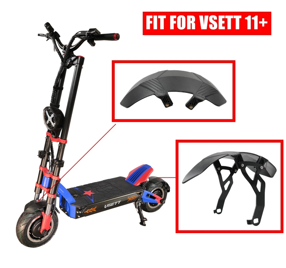 Original VSETT Front & Rear Fender for VSETT 11+ Electric Scooter Mudguard Plastic Wheel Cover Spare Parts MACURY