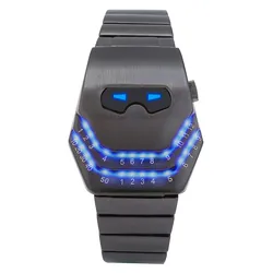 2021 Fashion Creative Snake Head Watch Men LED Digital Watches Black Stainless Steel Electronic Wristwatches Men Sports Watches