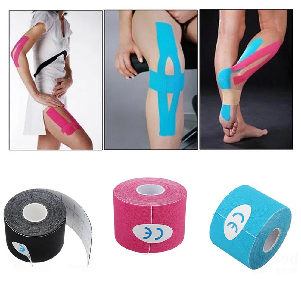 kinesiology tape kinesio tape grip tape  Athletic Recovery Elastic Kneepad Muscle Pain Relief Knee Pads Support Bandage Fitness