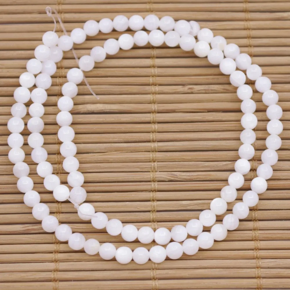 4mm Round Shell Mother of Pearl  Loose Beads 15