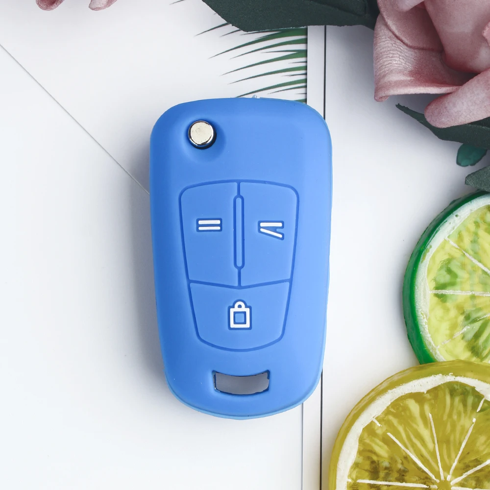 KEYYOU 3 Button Filp Folding Silicone Car Remote Key Fob Shell Cover Case for For OPEL Astra H Corsa D Vectra C Zafira