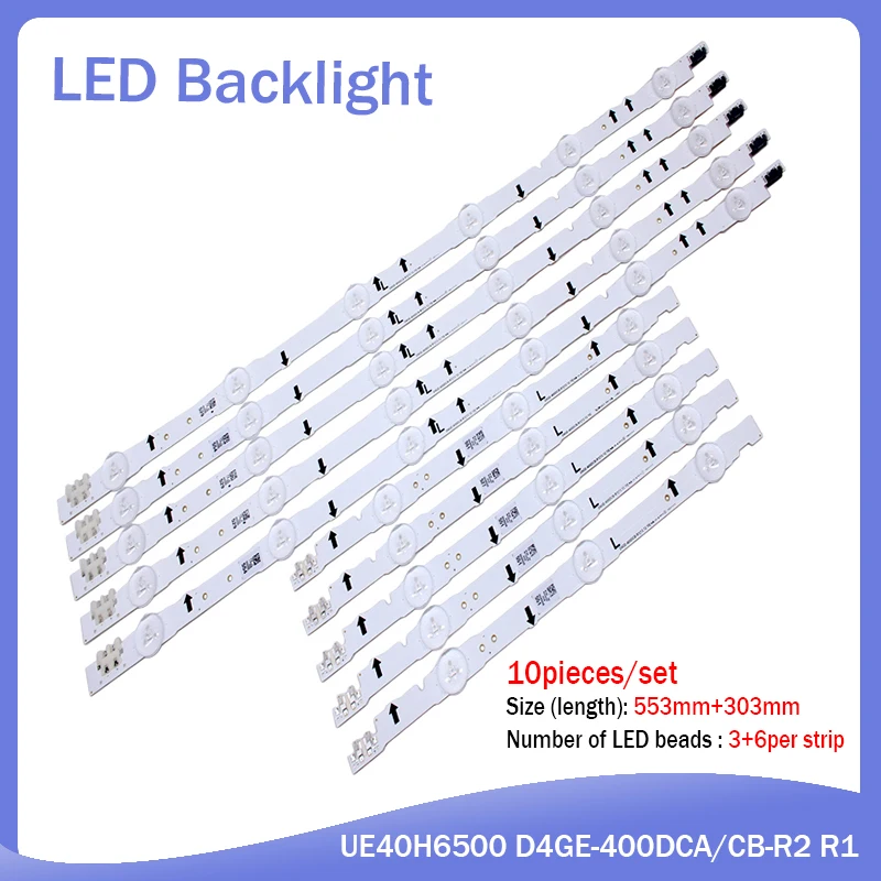 10pcs x LED Backlight for Samsung UE40J5100AW UE40H5000AK UE40H6400 UE40J5100 D4GE-400DCA-R1 R2 D4GE-400DCB-R1 30449A 3045A