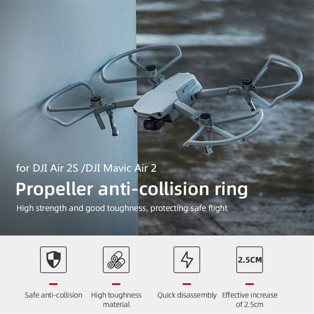 For DJI Air 2S /DJI Mavic Air 2 Propeller Guard Ring with Heightening Landing Gears Drone Protector Protective Cover Accessories