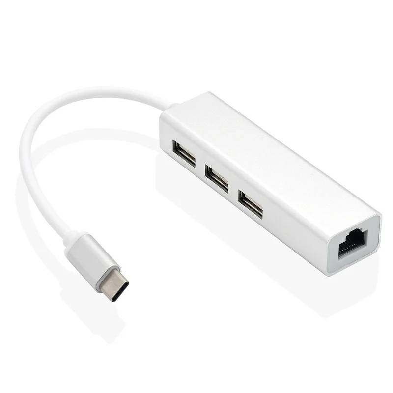 Adaptateur 4 en 1 HUB USB C RJ45 100Mbps, câble de Port Ethernet, adaptateur USB C vers USB 3.0 S6 pour Macbook Pro, accessoires