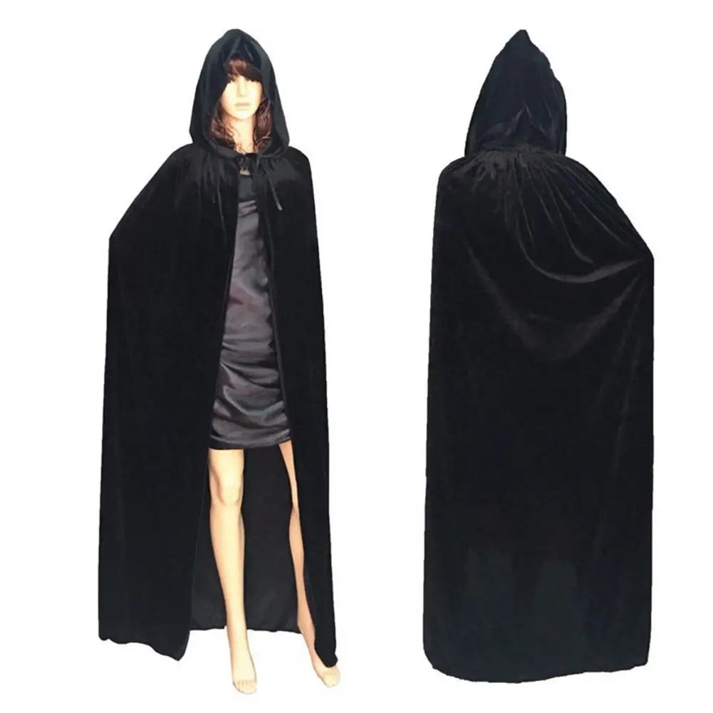 

Unisex Cloak Hooded Thicker Extra Adult Long Cloak Coat Lace Up Halloween Party Cape Witch Wicca Medieval Costume Dress Coats